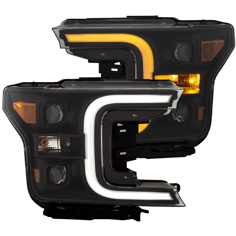 Anzo 111400 Black Plank Style Switchback LED Projector Headlights | XDP