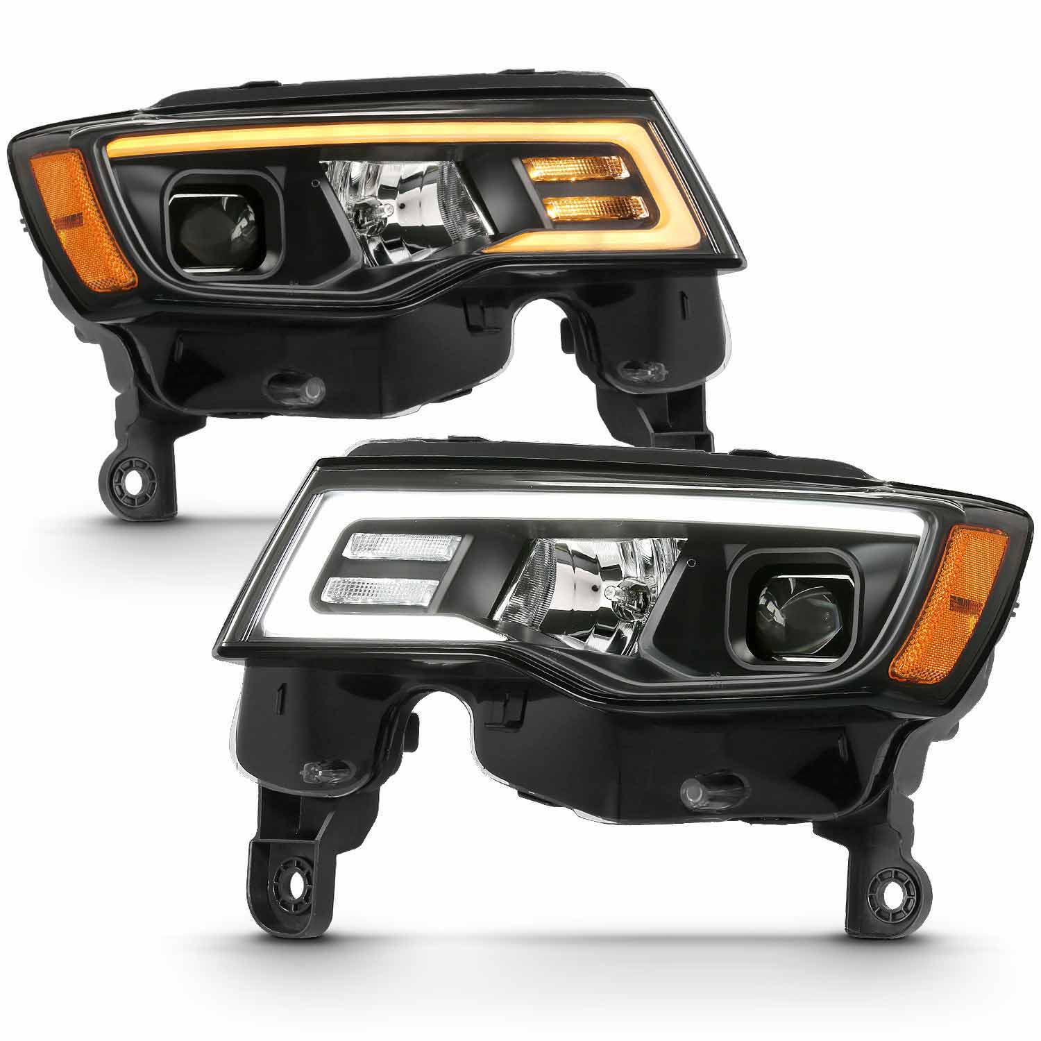 Anzo 111418 Black Plank Style Switchback Projector Headlights Xdp