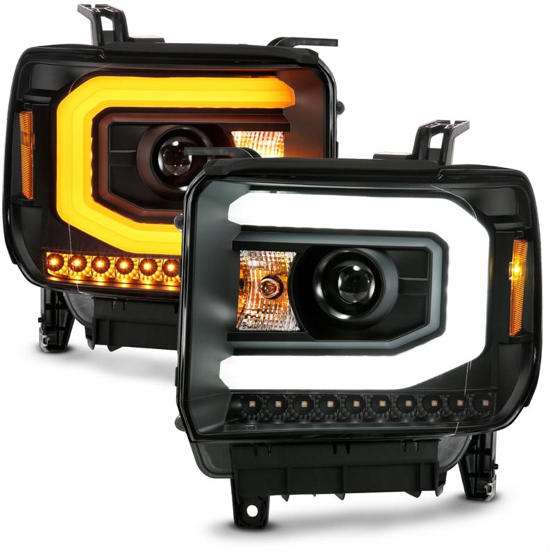 Anzo 111487 Black Plank Style Switchback Projector Headlights Xdp