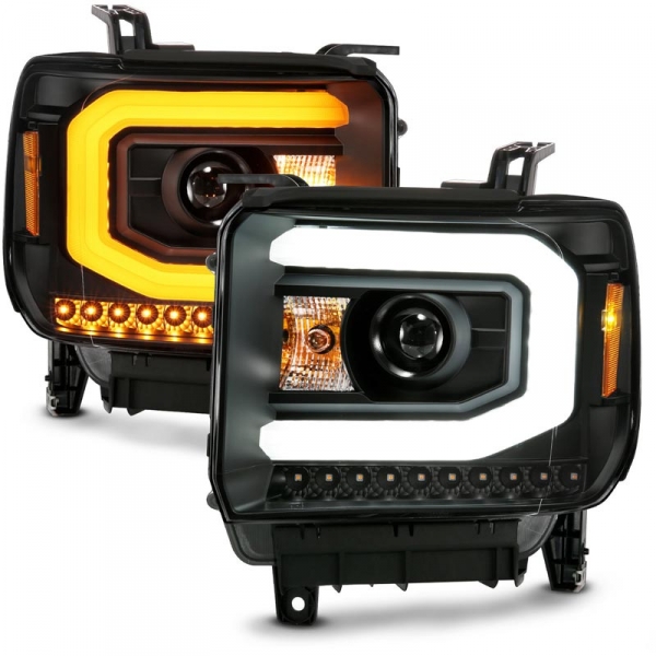 Anzo 111487 Black Plank Style Switchback Projector Headlights