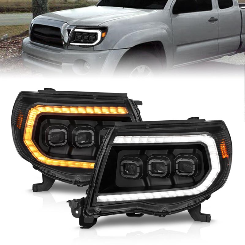 Anzo 111581 Black Plank Style Led Projector Headlights Xdp