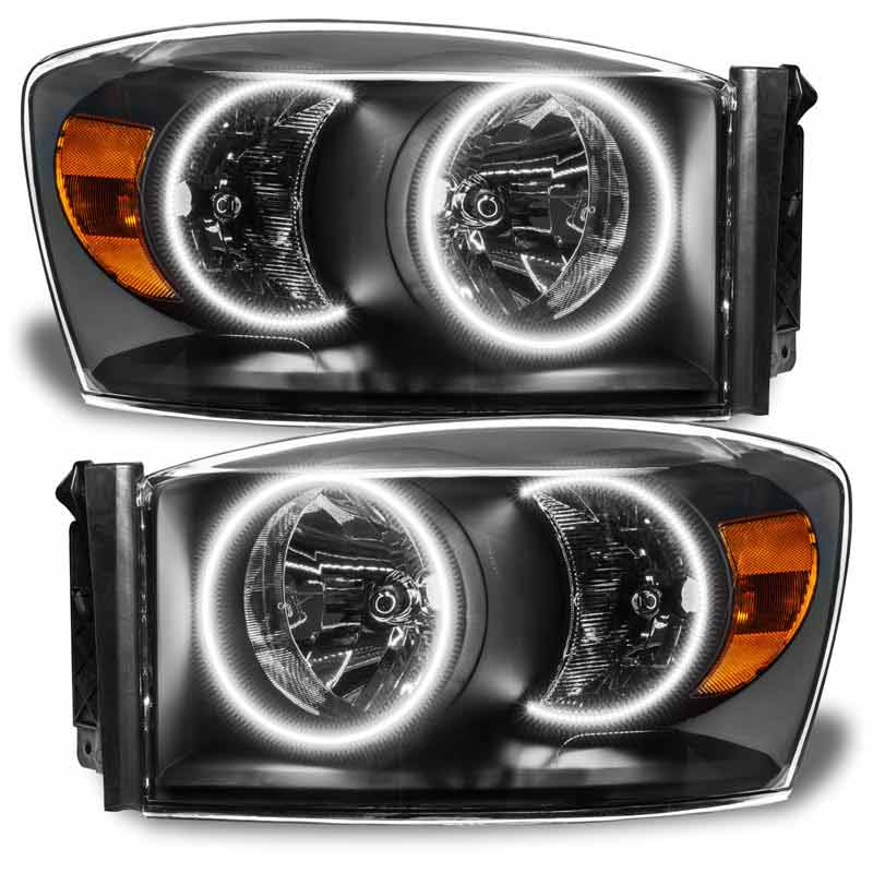 Oracle Black Headlights With Led Halo 2008 Dodge Ram 25003500 Xdp 5896