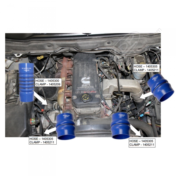 BD-Power 1045215 Intake Hose  Clamp Kit XDP