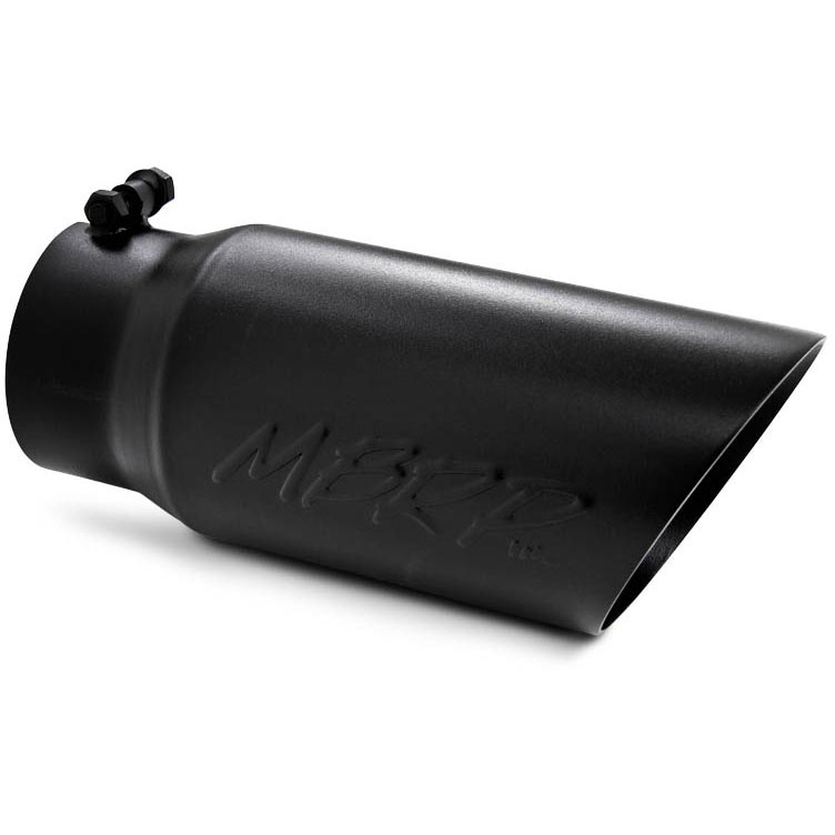 MBRP Black Angled Dual Walled Exhaust Tip (4" Inlet, 5" Outlet) T5053BLK