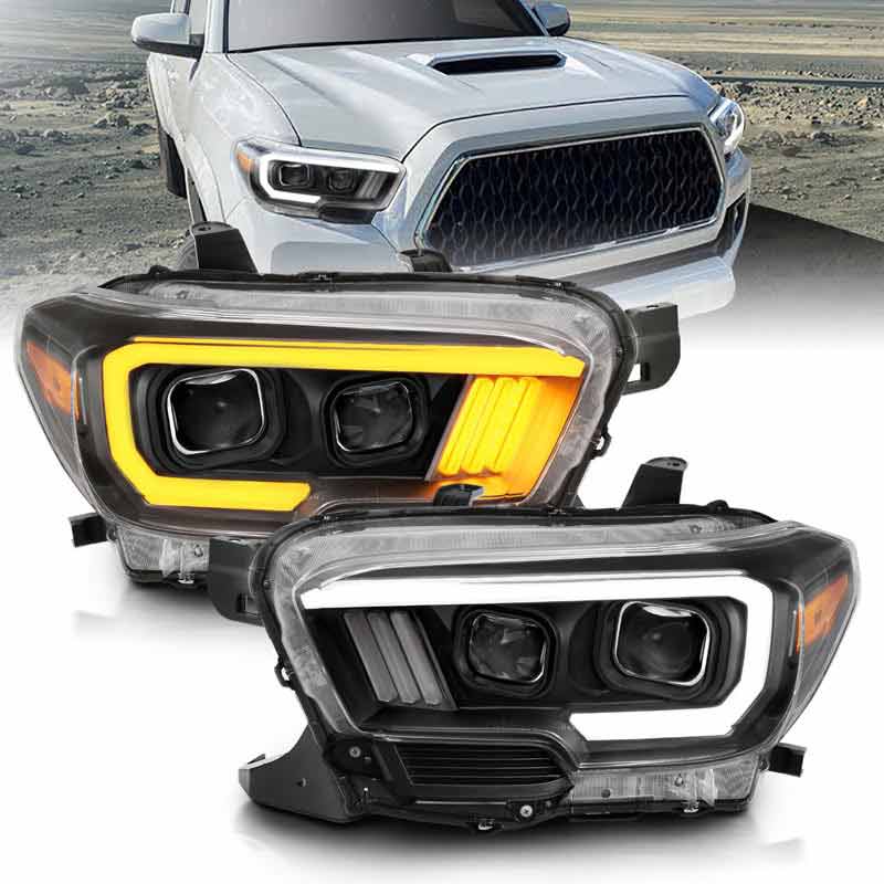 Anzo 111396 Black Plank Style Switchback Projector Headlights Xdp