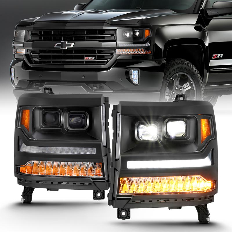 Anzo 111420 Black Plank Style Projector Headlights | XDP