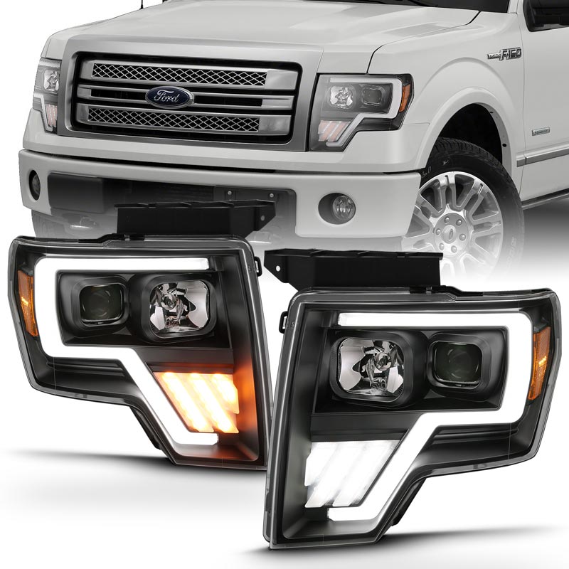 Anzo 111469 Black G4 Plank Style Switchback Projector Headlights Xdp