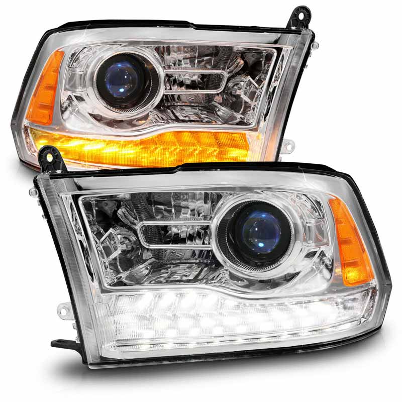 Anzo 111610 Chrome Switchback Led Plank Style Projector Headlights Xdp