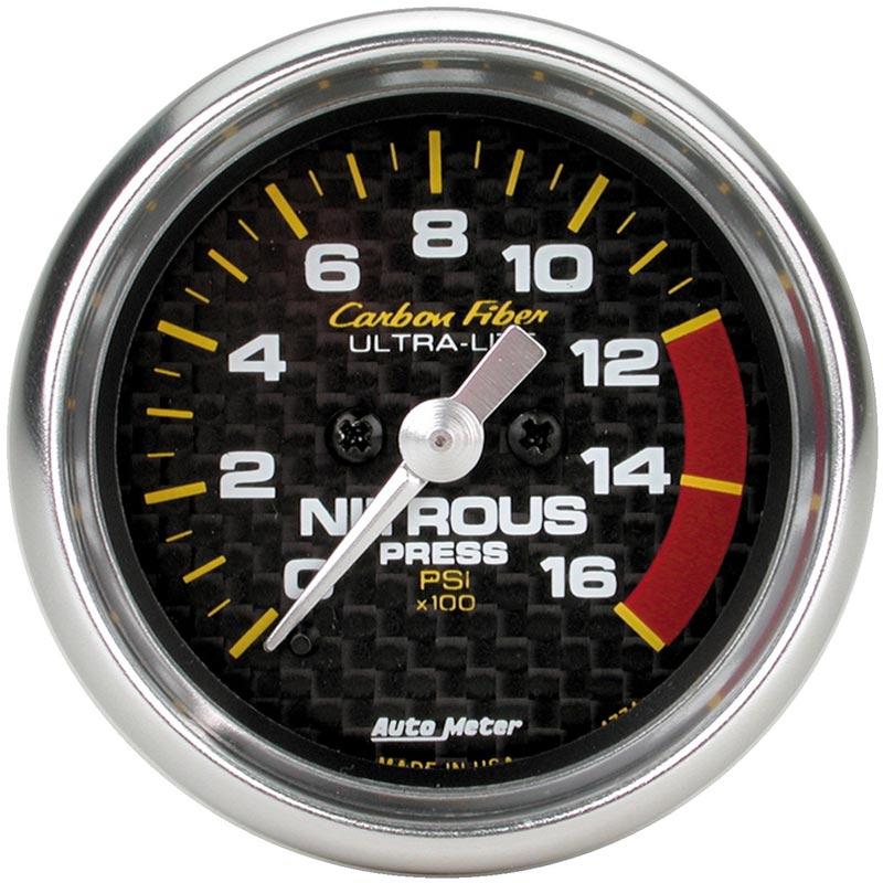 Auto Meter 4774 Carbon Fiber Nitrous Pressure Gauge 