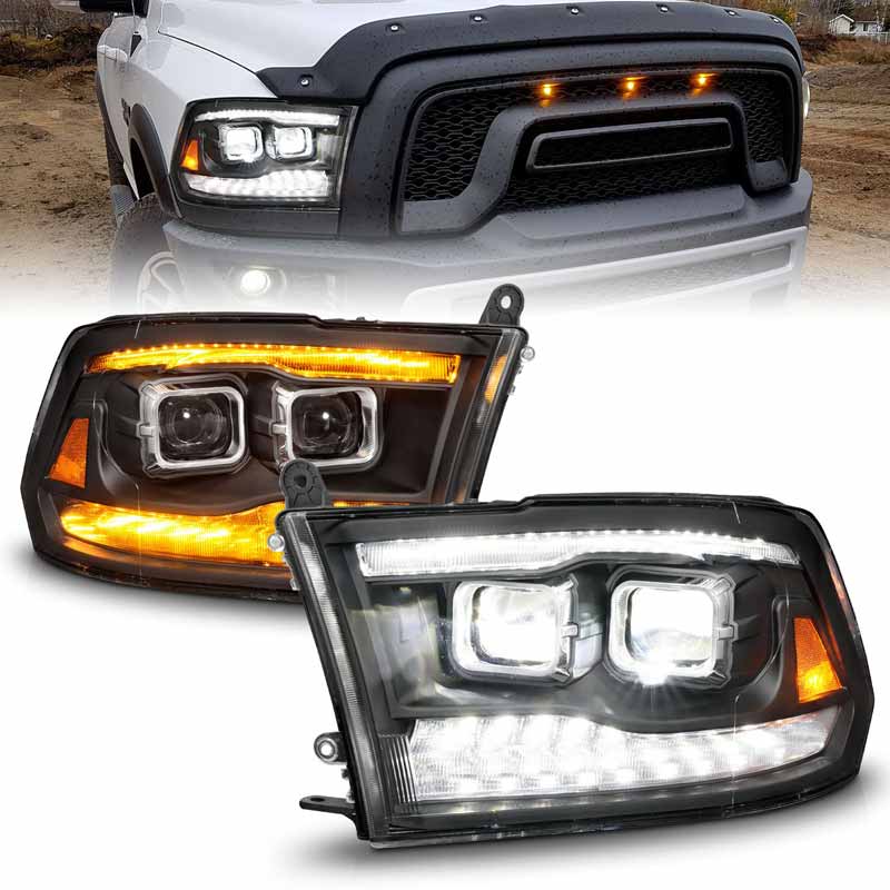 Anzo 111595 Black Led Dual Projector Plank Style Switchback Headlight Xdp