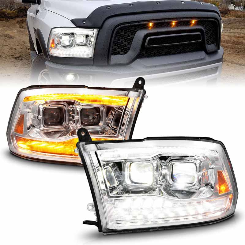 Anzo 111596 Chrome Led Dual Projector Plank Style Switchback Headlight