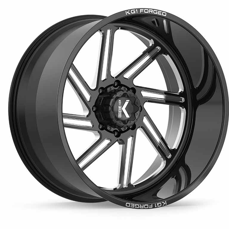 KG1 Forged SPOOL KF011 Black/Milled 22x12 Wheel - KF011221257GM | XDP